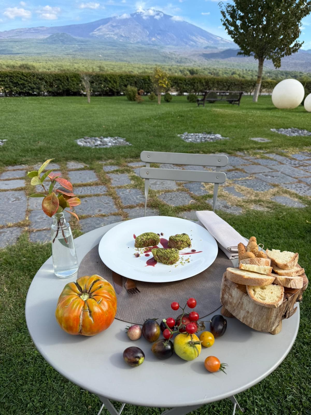 Pistazien-D.O.P.-Degustationsmenü mit Blick auf den Ätna - Bronte 2